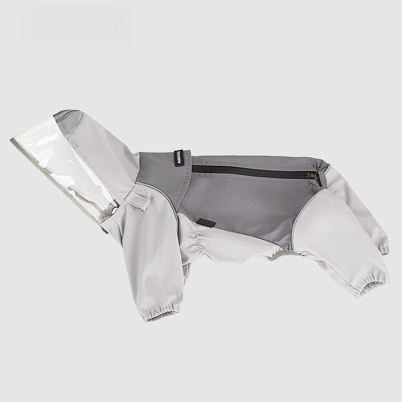 Waterproof dog raincoat with four feet