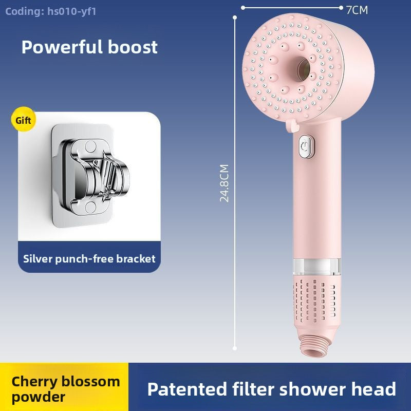 Turbocharged Shower Head with Three Spray Modes