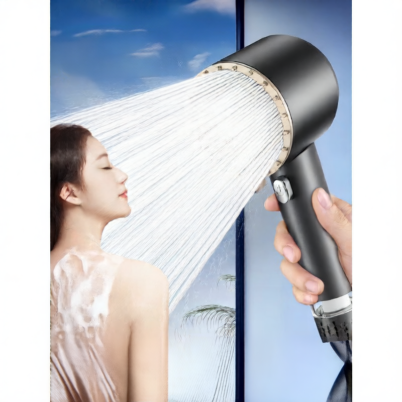 Turbocharged Shower Head with Three Spray Modes