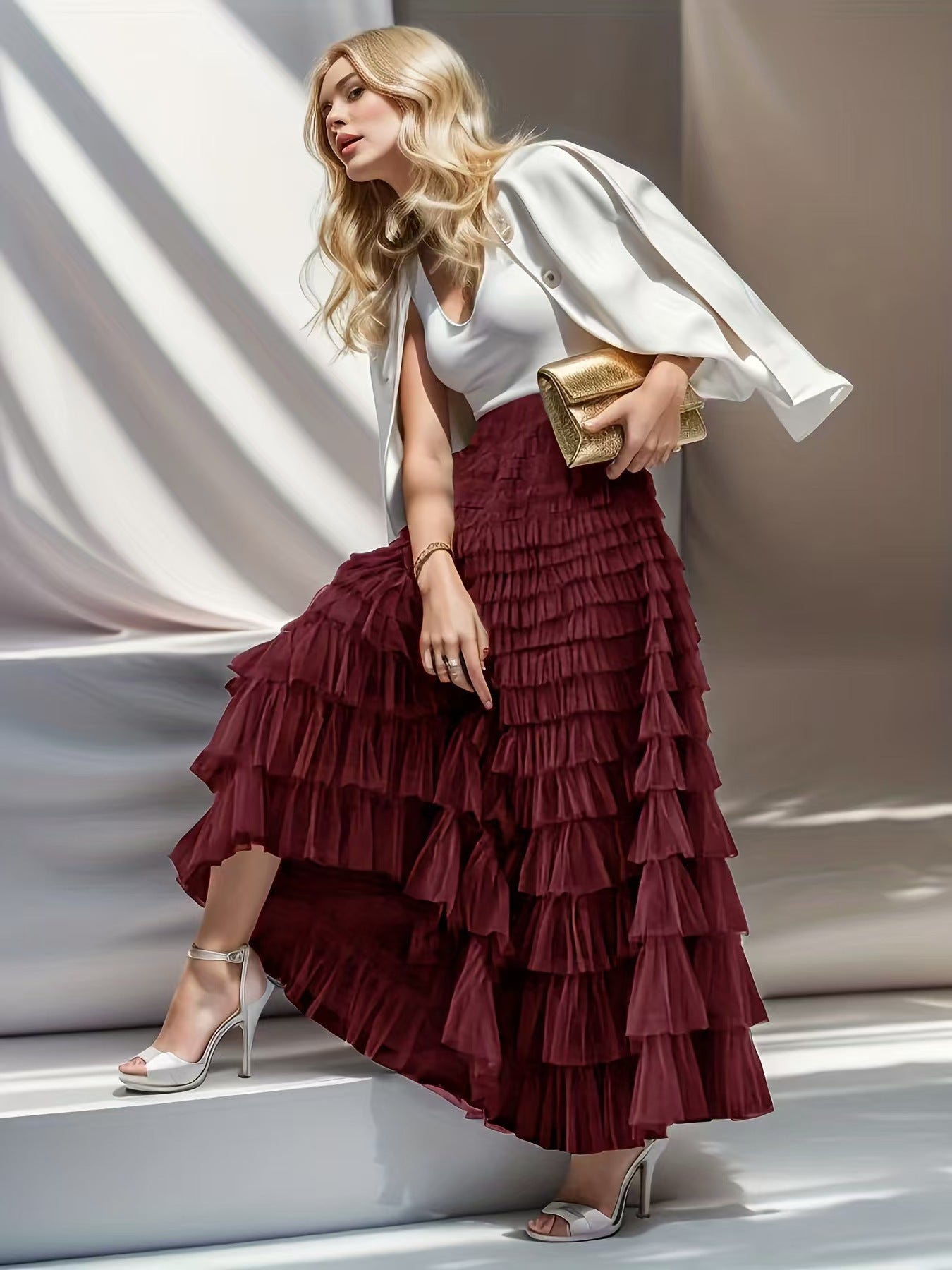 Fashion Mesh Cake Skirt for Women