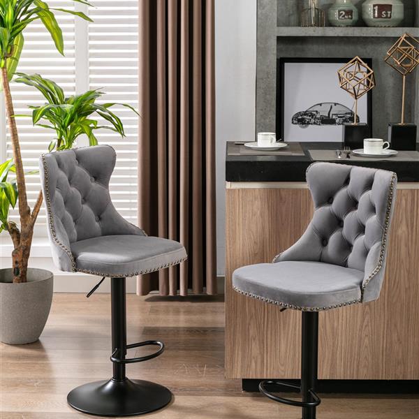 Furniture, rotating velvet bar stools