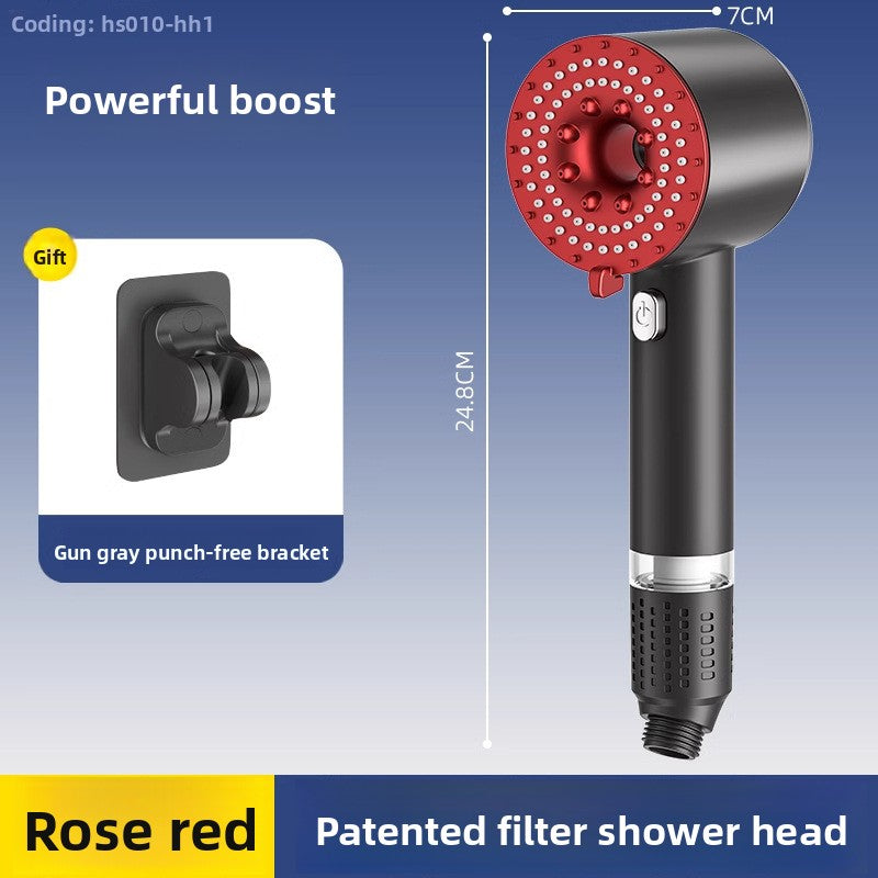 Turbocharged Shower Head with Three Spray Modes