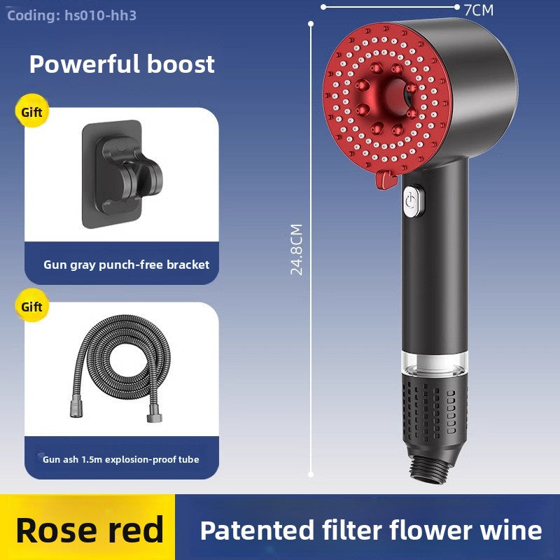 Turbocharged Shower Head with Three Spray Modes