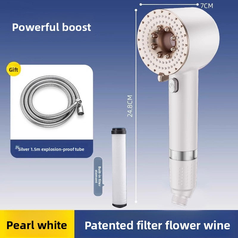 Turbocharged Shower Head with Three Spray Modes