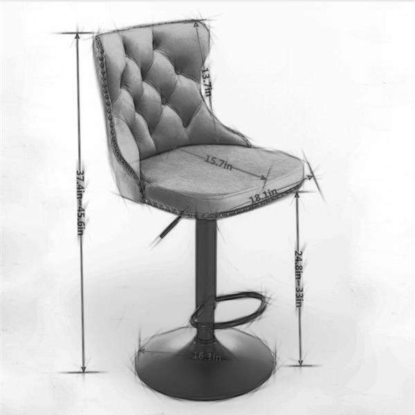 Furniture, rotating velvet bar stools