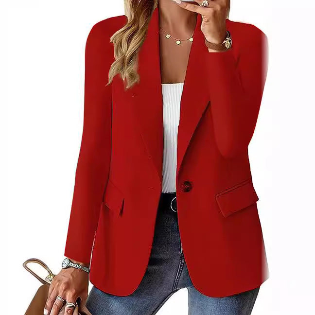 Solid-color small suit jacket