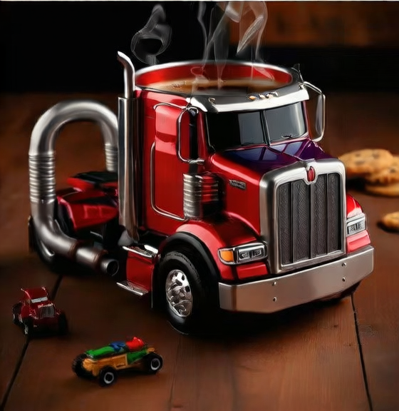 Truck coffee cup