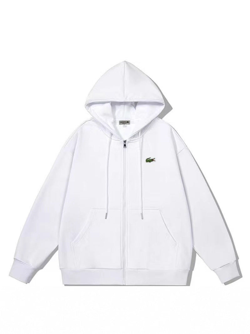 Hooded Cardigan Solid Color