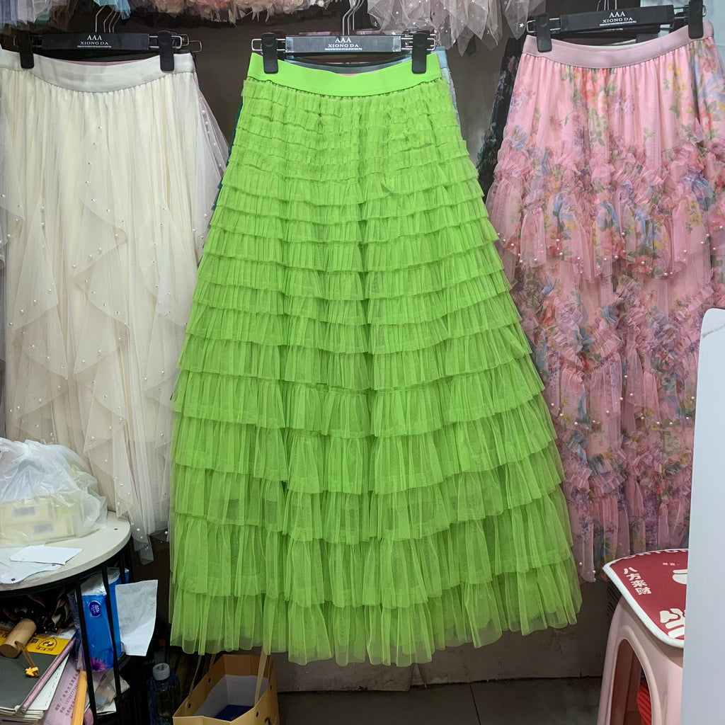 Fashion Mesh Cake Skirt for Women