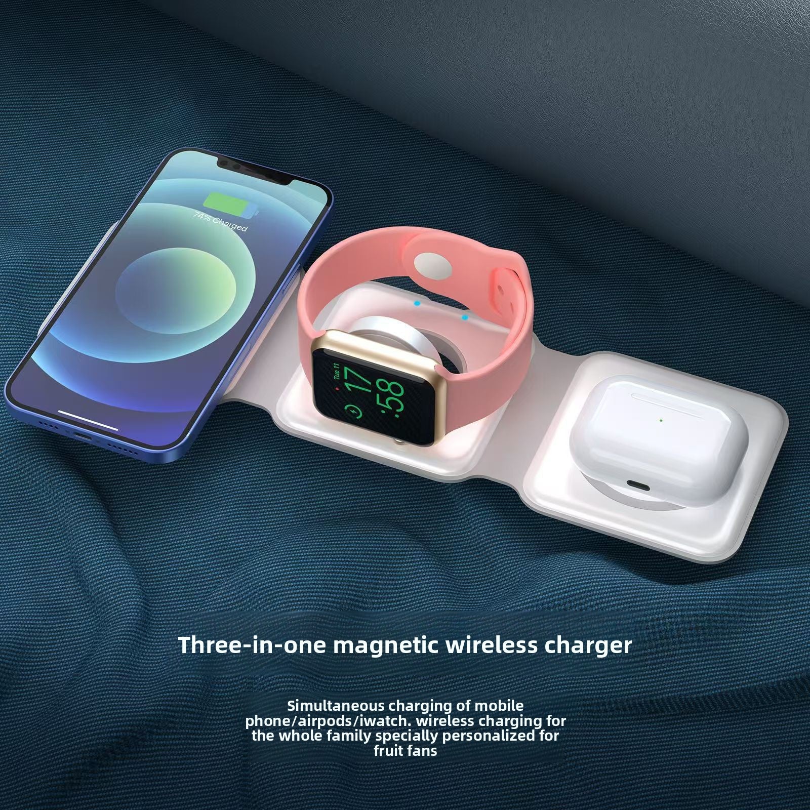 Foldable 3-in-1 Wireless Charger for Apple Devices