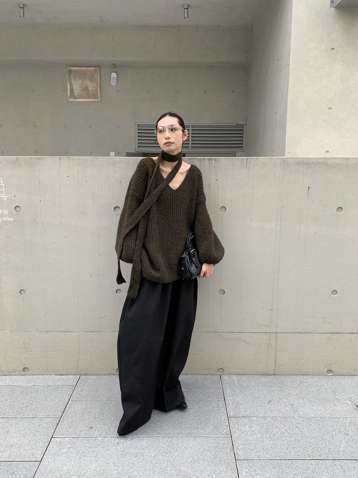 Pleated Scimitar Wide-Leg Trousers for Women