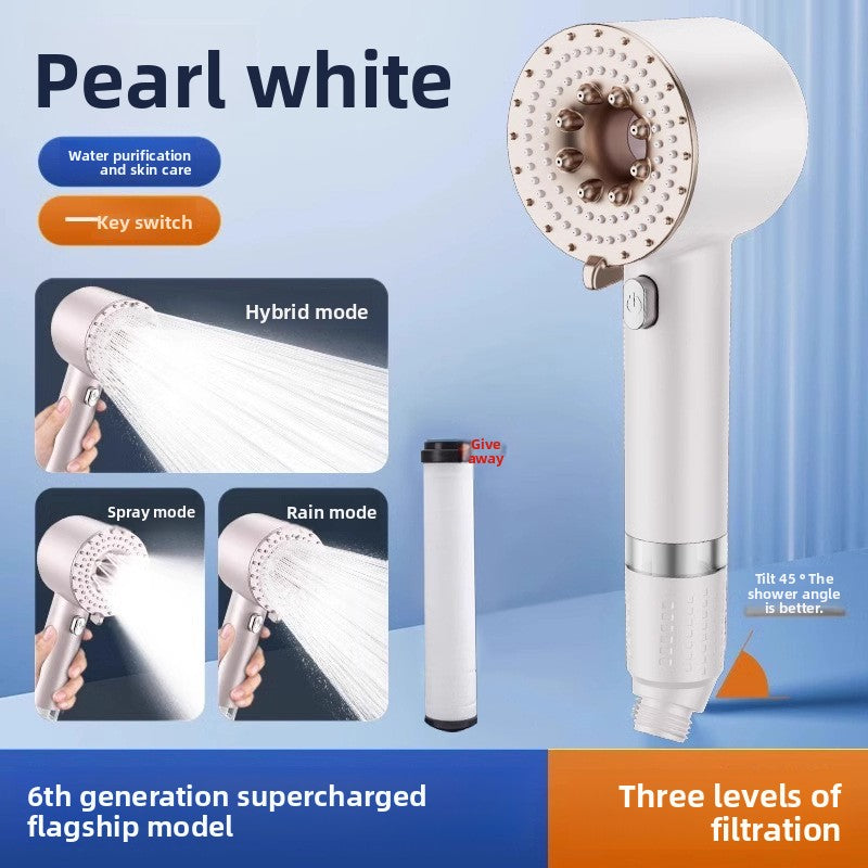 Turbocharged Shower Head with Three Spray Modes