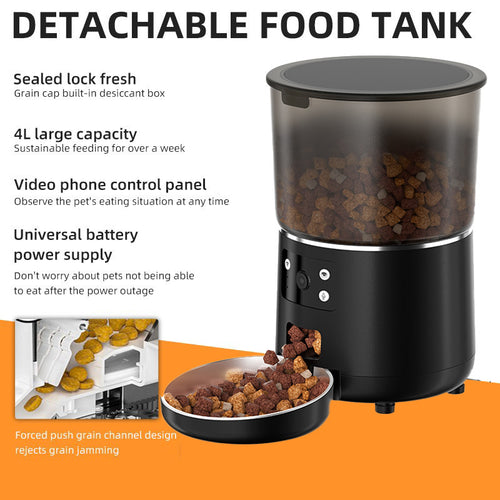 Automatic Pet Feeder with App Control and Video Monitoring