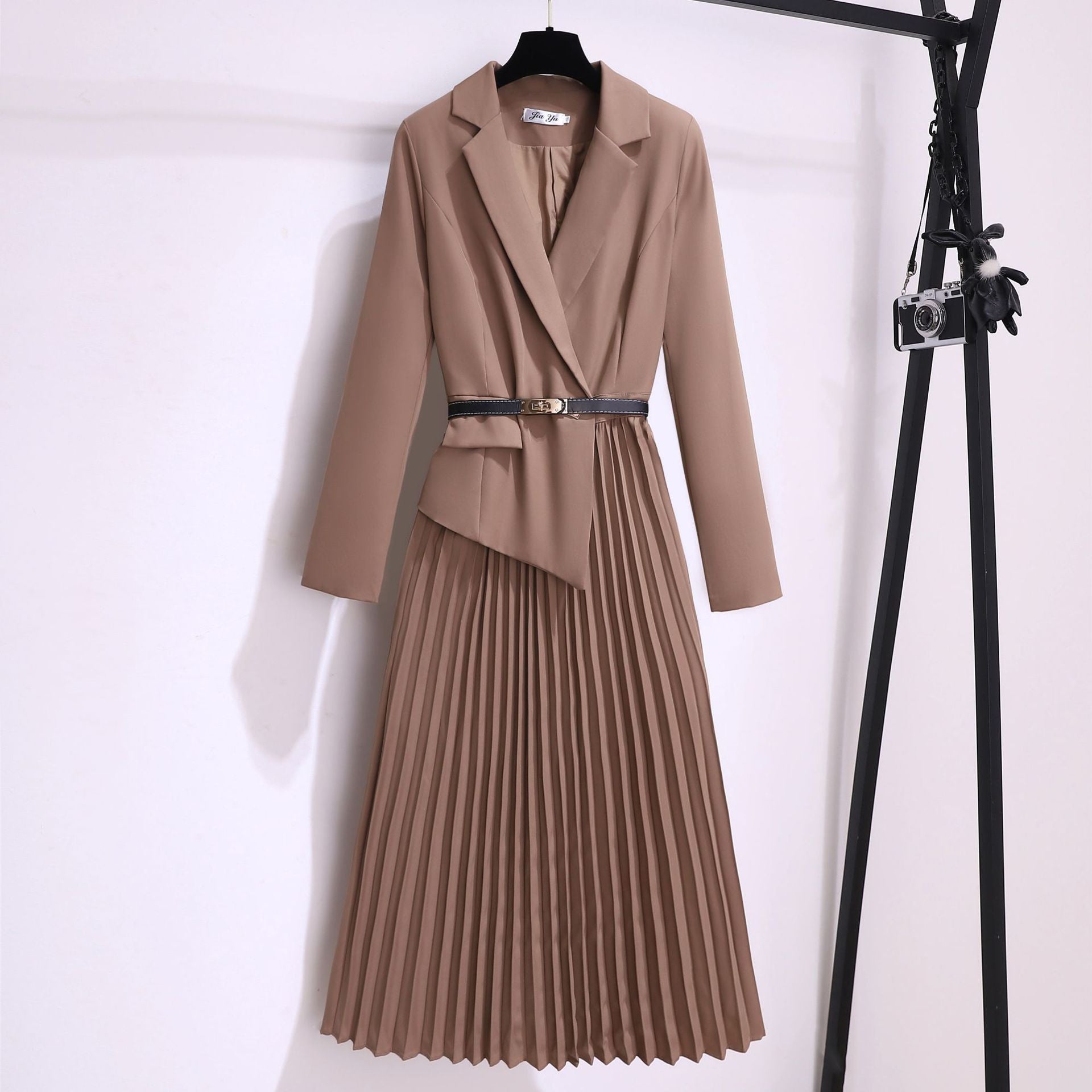 Suits with pleated dresses