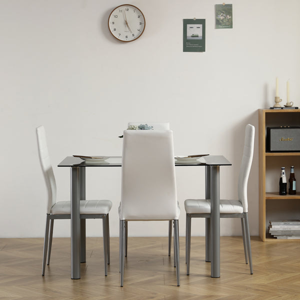 Simple rectangular cylindrical leg dining table