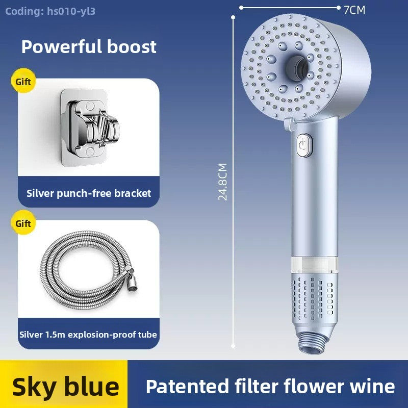 Turbocharged Shower Head with Three Spray Modes