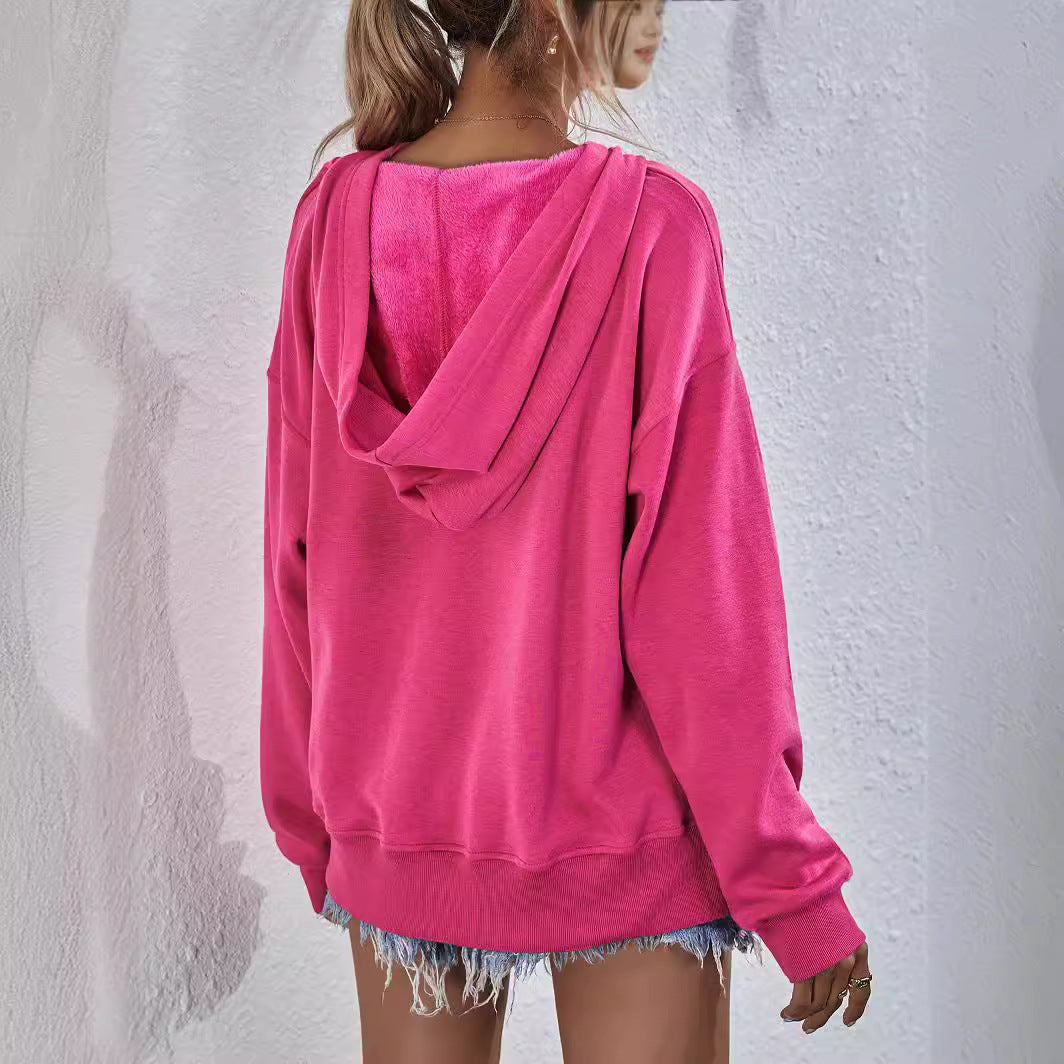 Thick-fabric hooded casual hoodie