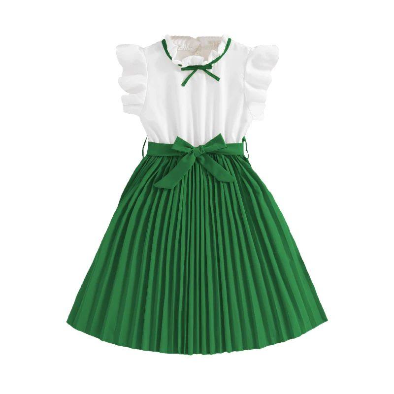 Petal Sleeves Pleated  Skirt