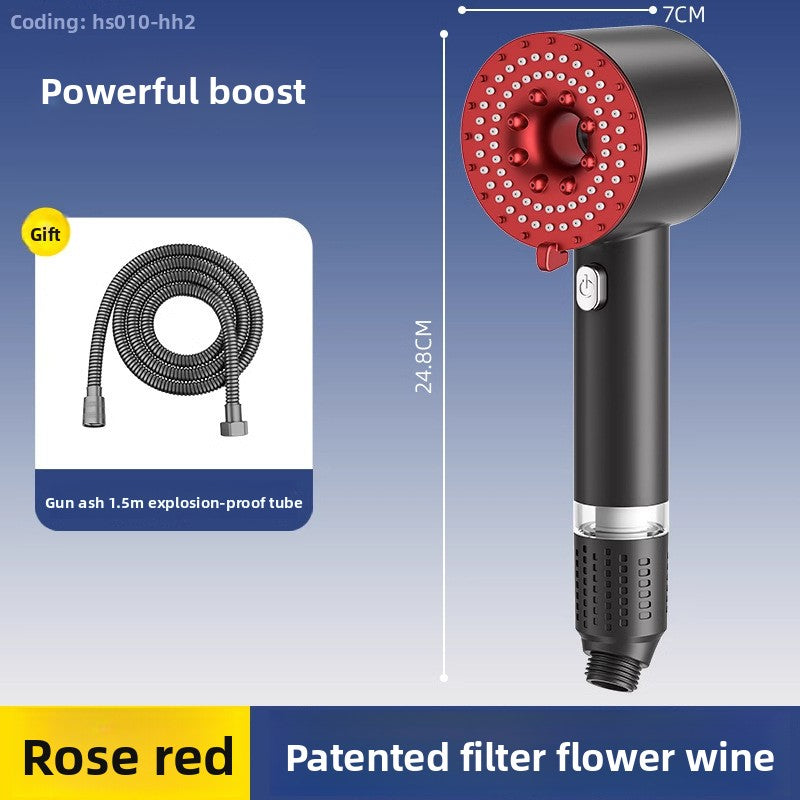 Turbocharged Shower Head with Three Spray Modes