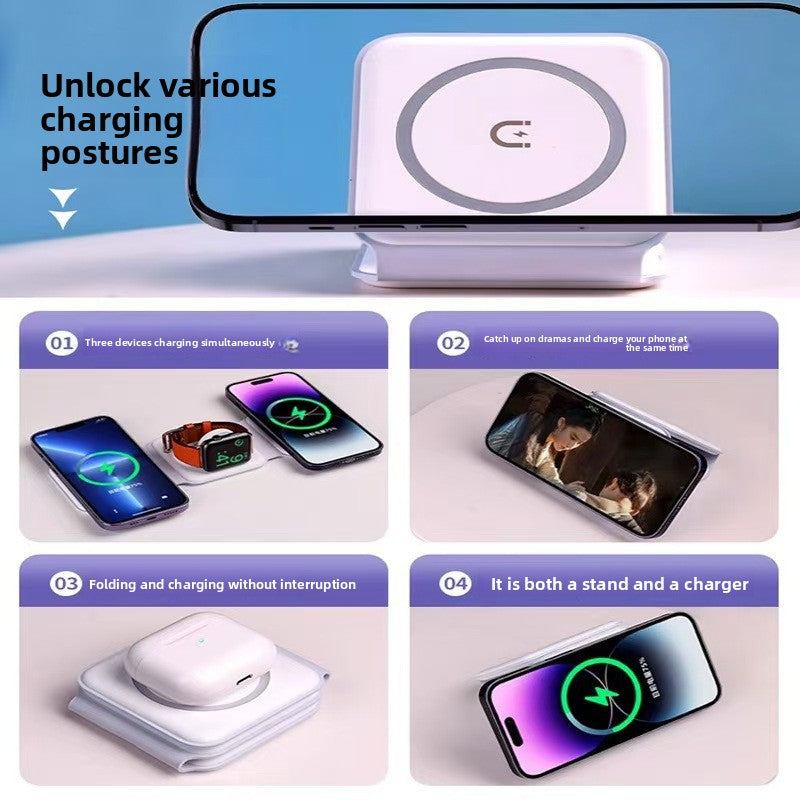 Foldable 3-in-1 Wireless Charger for Apple Devices