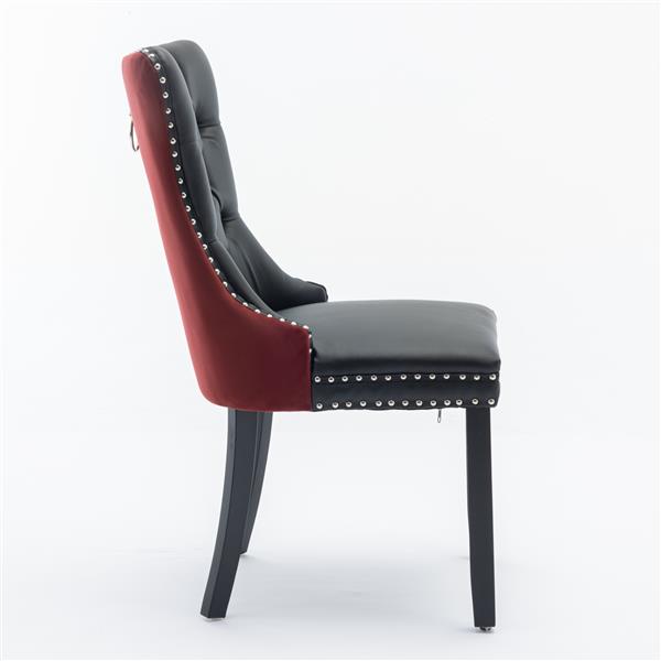 Velvet upholstered dining chair