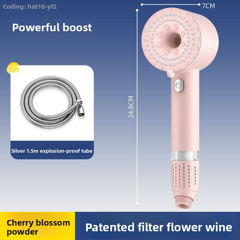 Turbocharged Shower Head with Three Spray Modes