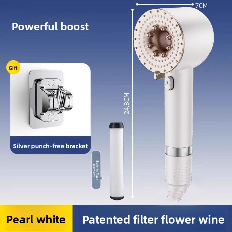 Turbocharged Shower Head with Three Spray Modes