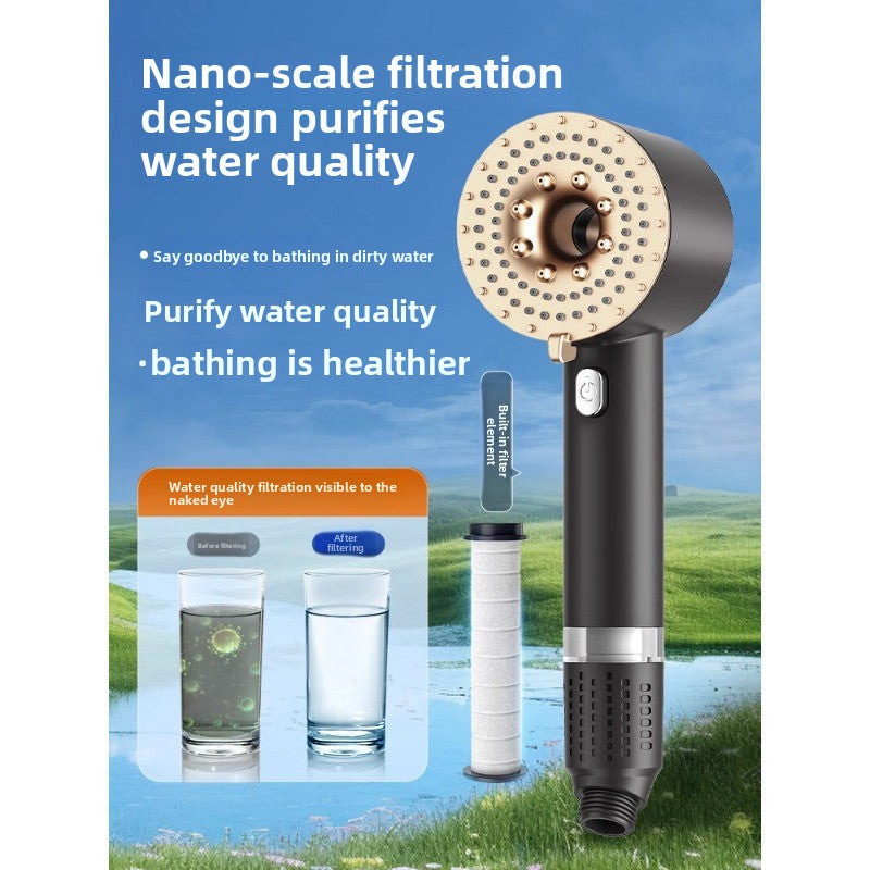 Turbocharged Shower Head with Three Spray Modes