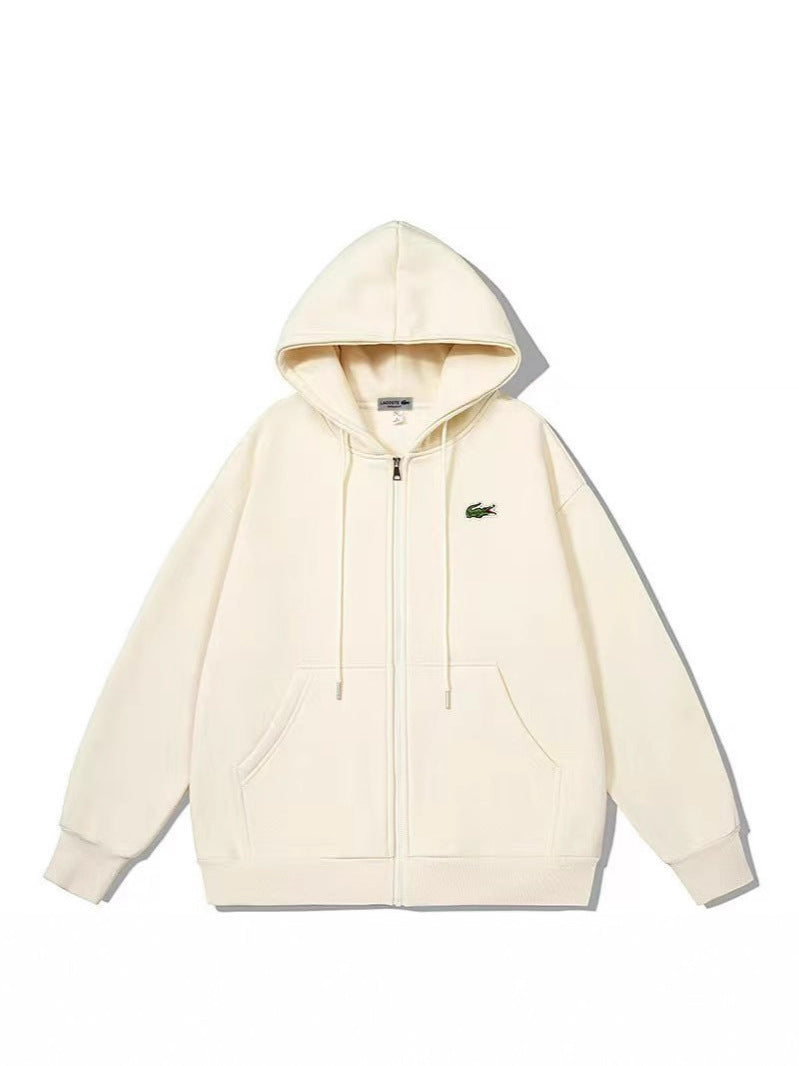 Hooded Cardigan Solid Color