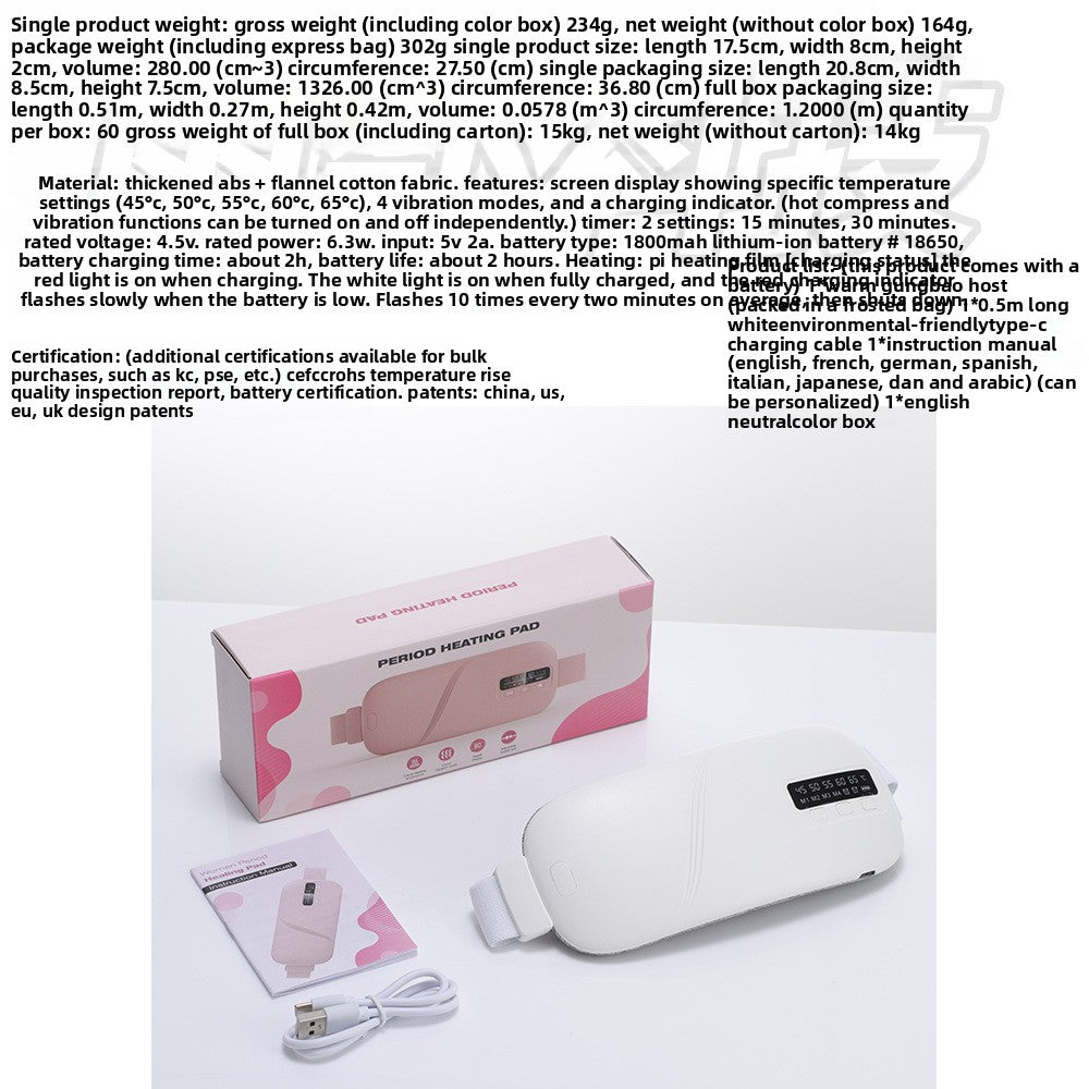 Rechargeable Heating Massage Belt with Timer