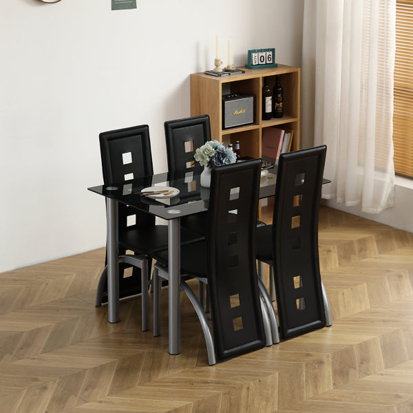 Simple rectangular cylindrical leg dining table