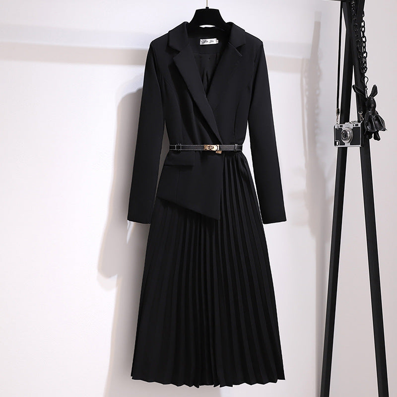 Suits with pleated dresses