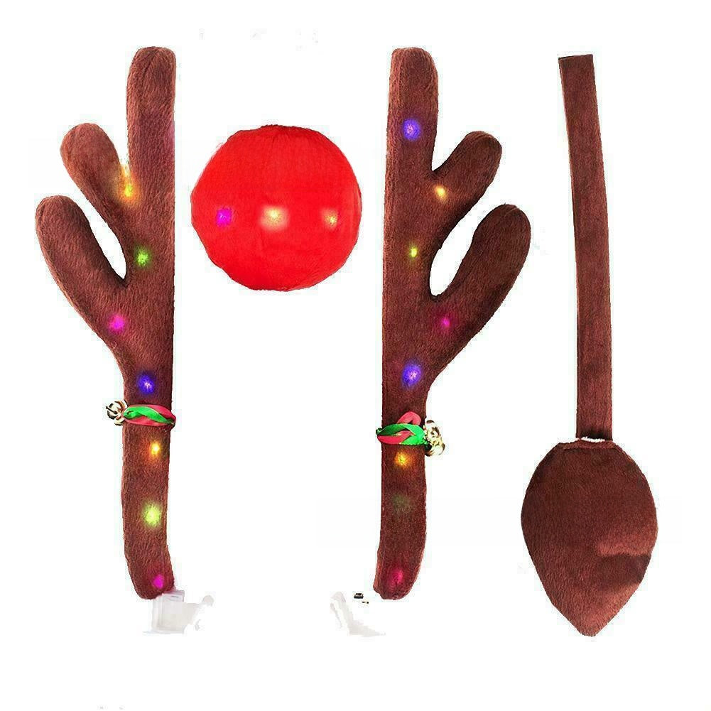 Christmas Car Antlers Short Plush Decorations