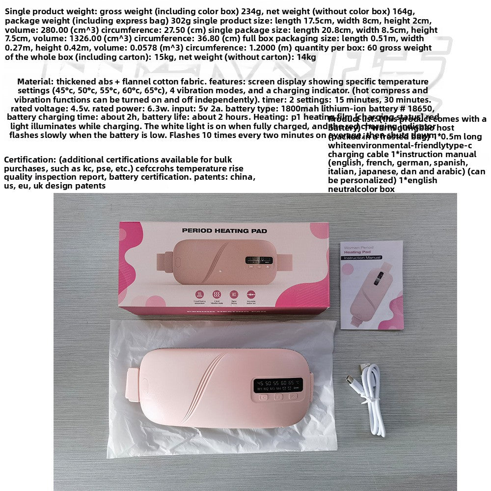 Rechargeable Heating Massage Belt with Timer