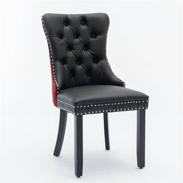 Velvet upholstered dining chair