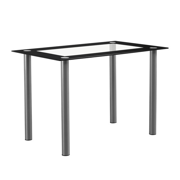 Simple rectangular cylindrical leg dining table