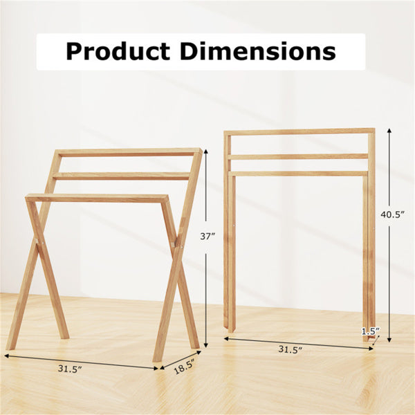 Teak Wood Towel Rack Foldable