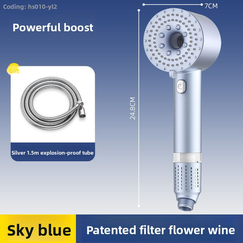 Turbocharged Shower Head with Three Spray Modes
