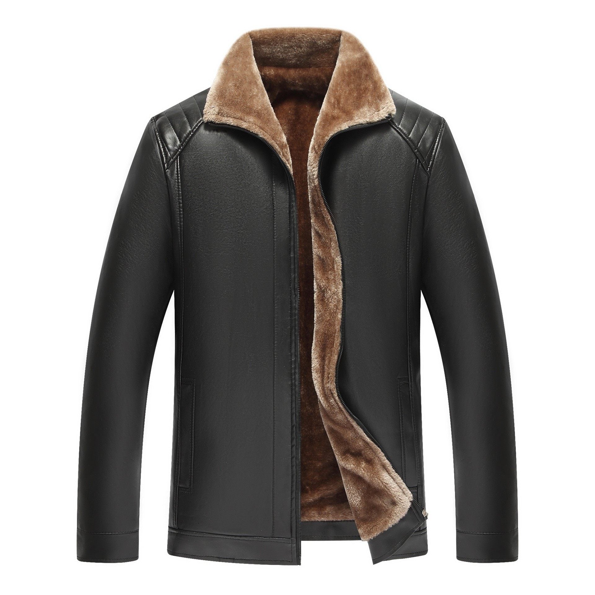Mens Fur Lined Leather Jacket